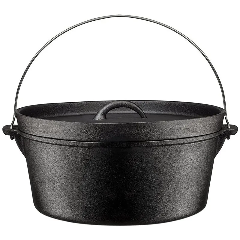 Campfire Pre Seasoned Cast Iron Camp Oven 4-6 Quart High Quality Vegetable Oil Coating