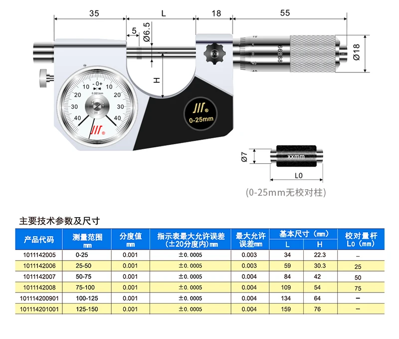 High Performance Indicating Dial Snap Micrometer Level Micrometer Measuring Tool 0-25mm 25-50mm 50-75mm 75-100mm
