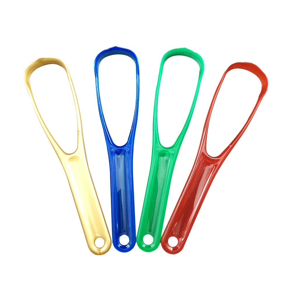 OEM high quality professional tongue cleaner adults personal oral care plastic tongue scraper