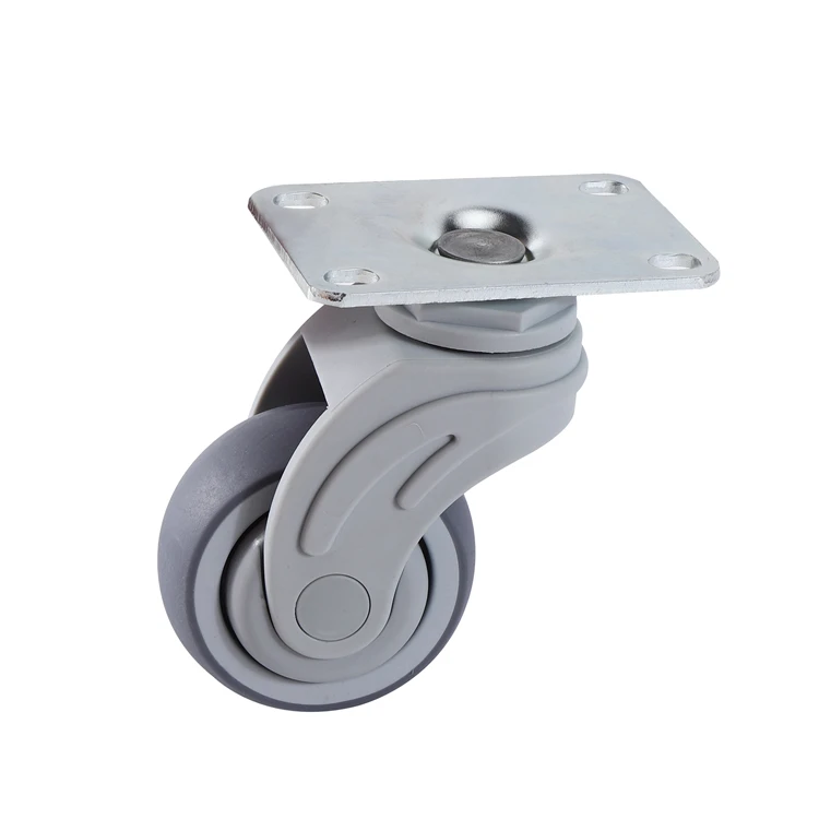 Medium duty  3/3.5/4/5  inch plastic thread stem medical silent caster wheel with  total  lock  brake