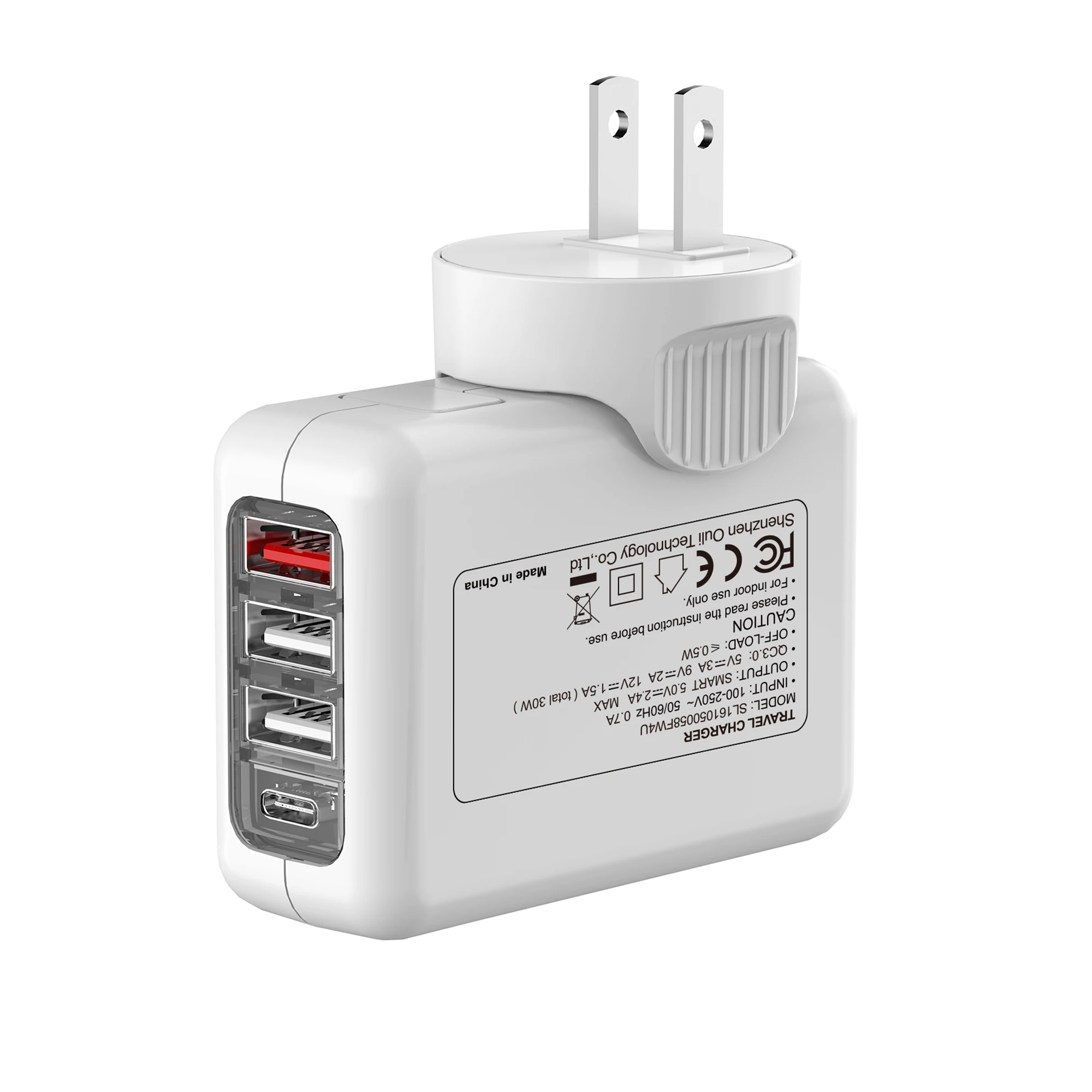 ETL approved  Universal Travel Adapter 4 USB Fast Charger One International Wall Charger AC Plug Adaptor Worldwide Power Charger