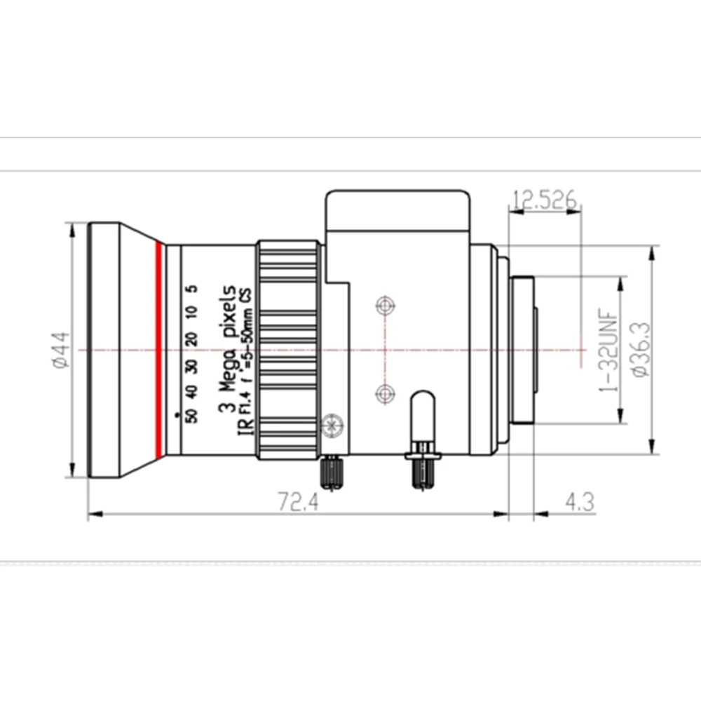 Auto Iris 5-50mm CS-mount Lens 3 Megapixel F1.4 1/2.7 Manual Focus Auto lens CCTV DC iris Lens For Security Camera