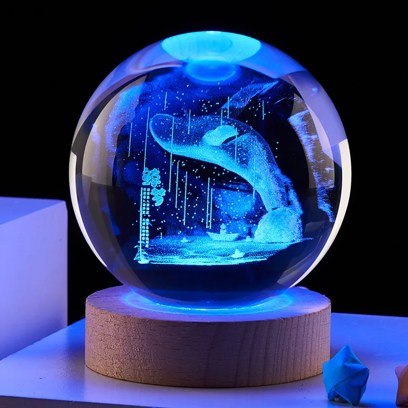 Honor Of Crystal Высокое качество оптовая продажа 3D светящийся хрустальный шар орнамент практичный и креативный Выпускной подарок