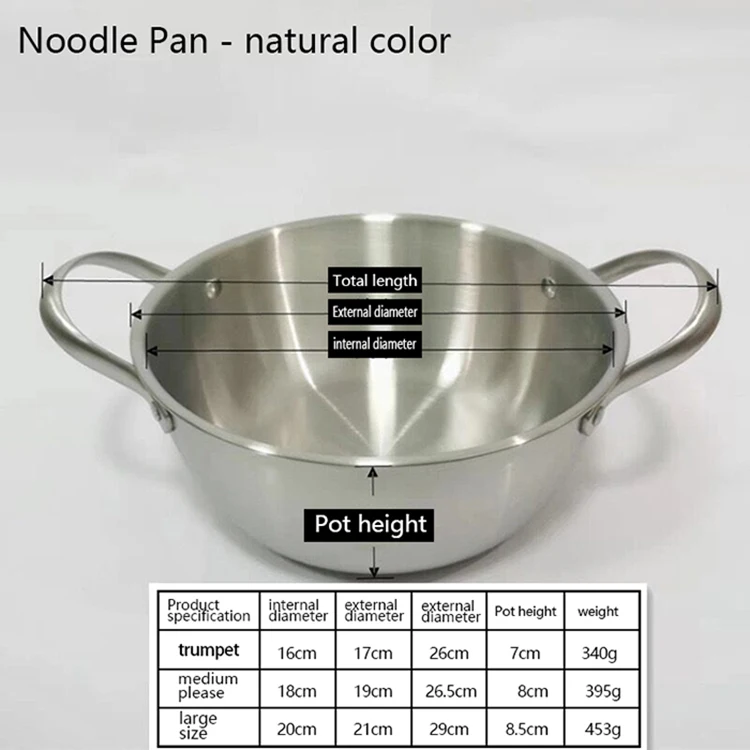 Multifunctional Korean Style Gold Silver Noodle Pot Double Ear Soup and Stock Pot Cooking Pot Cookware Pans Sets