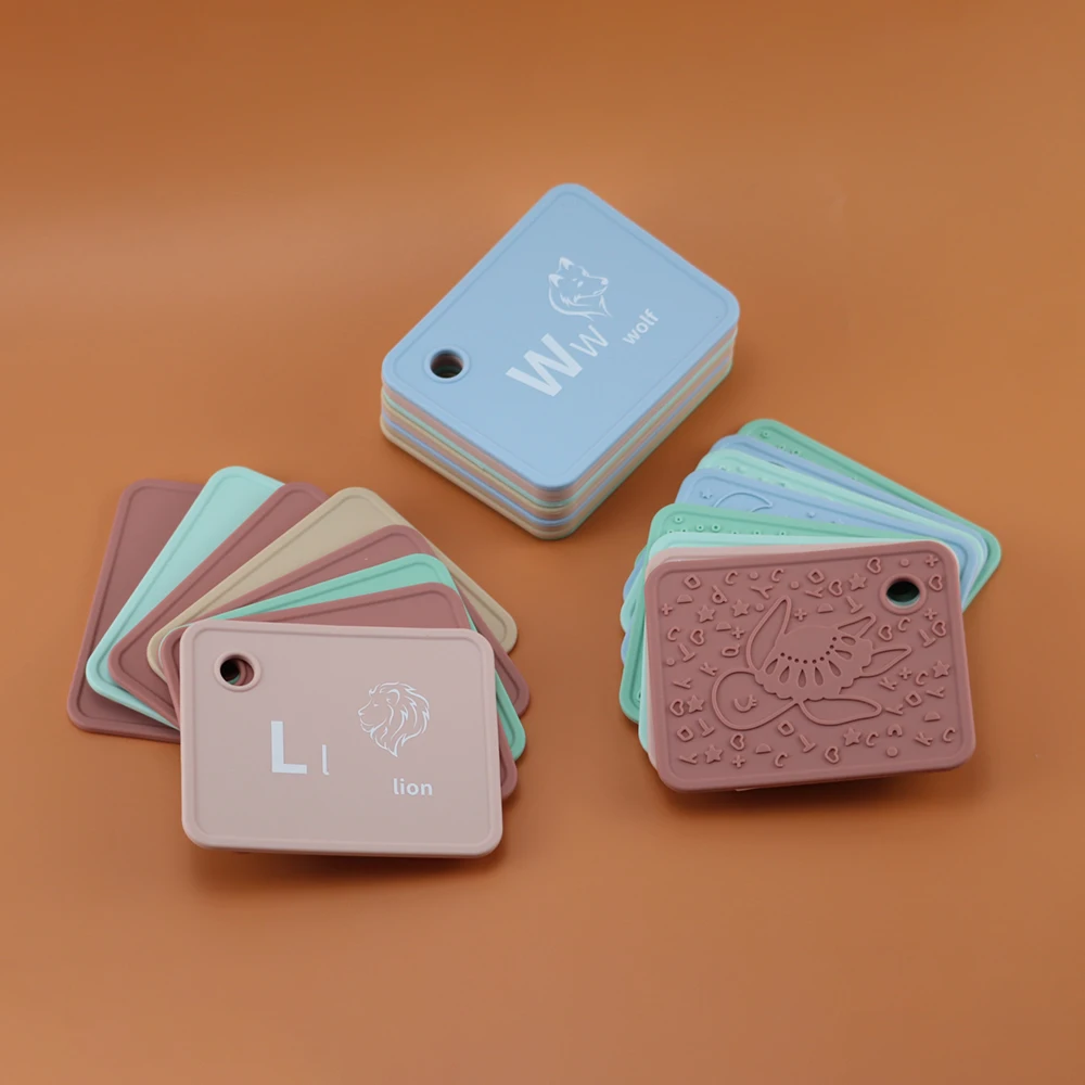 BPA free A to Z Alphabet Cards Toddler Letter Card Silicone Flash Card Learning For Kids Educational