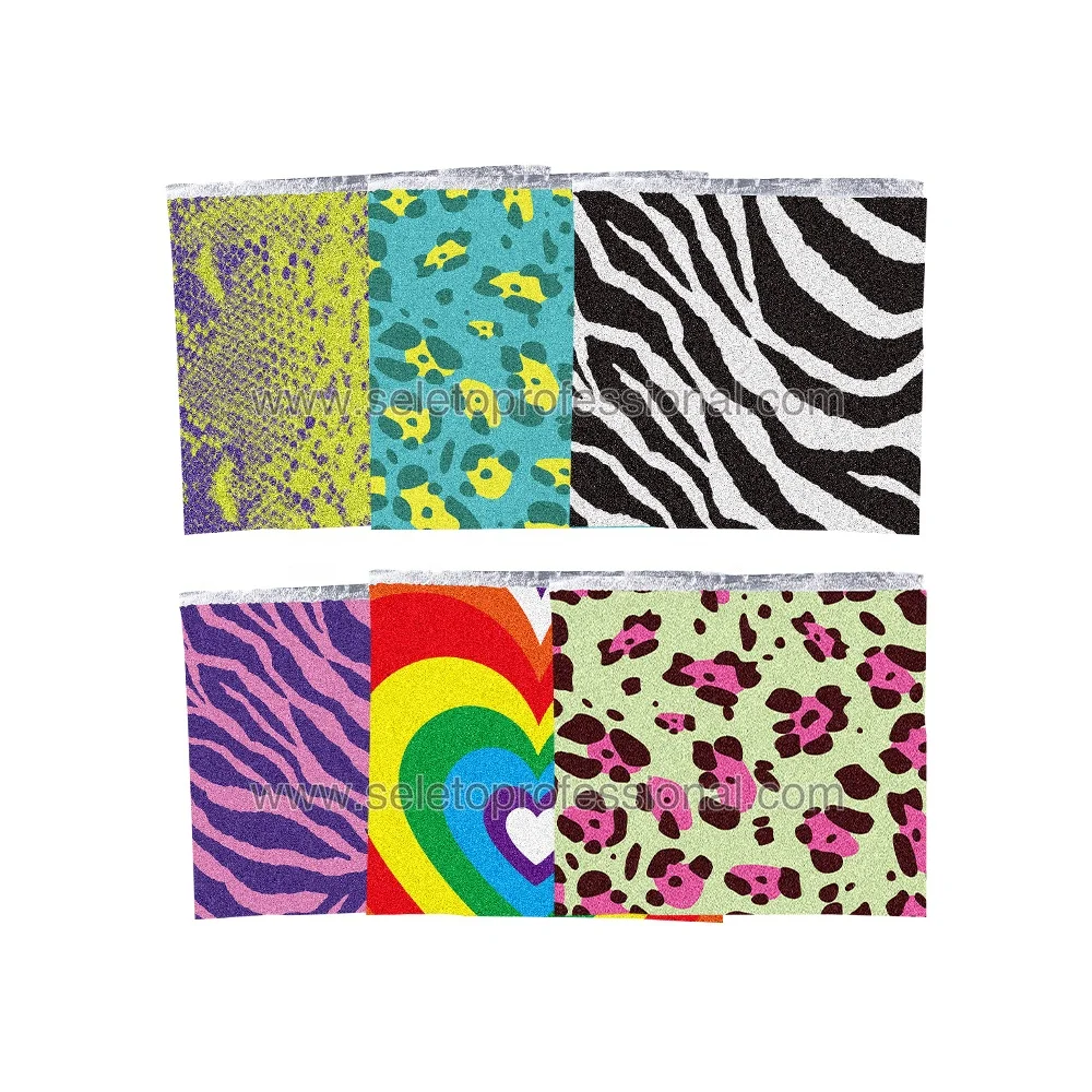 Hot sales Color Foils For Hairdressers POP-UP 15micron Embossed Leopard Pattern Aluminum Foil Roll Hairdressing foil Sheets