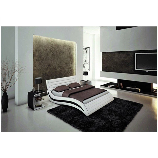 Gray Bed Frame Leather Queen Bed Foam with Pull Up Bedroom Furniture Luxury