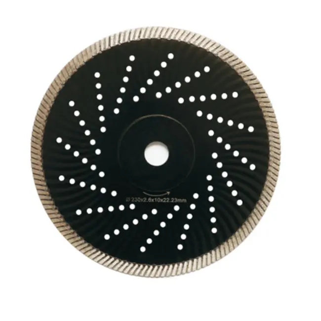 Tacar 230mm Hot Press Fine Teeth Granite Concrete Sandstone Turbo Diamond Saw Blade with Reinforced Ring