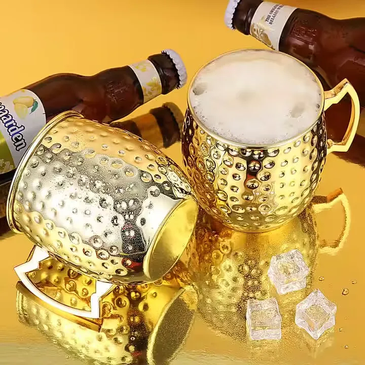 Wholesale Price Moscow Mule Copper Mug Sublimation Copper Plated Stainless Steel Mug Engraved Beer Drinking Mug