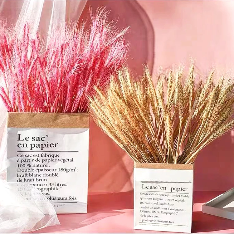 Wholesale high Quality home decor 50 pcs dried flowers wheat bouquet natural dried ear of wheats