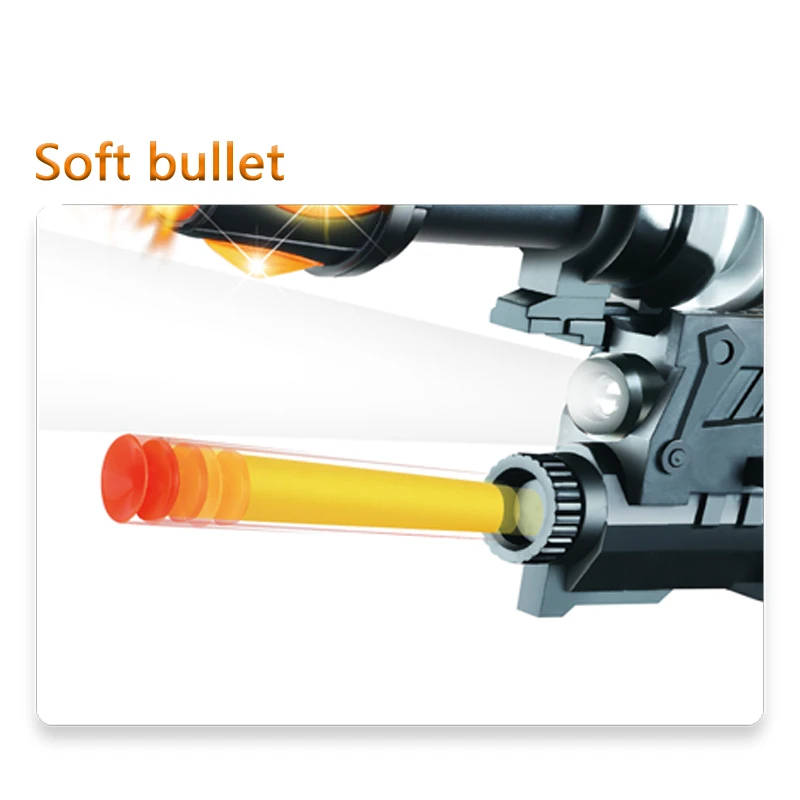 QS Customized Electric Projected Sub Machine Soft Pellet Launcher Children Shooting Game Light Music B/O Model Toy Gun