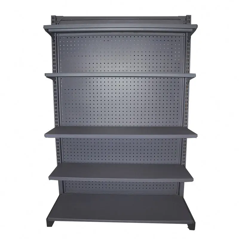 Супермаркет перфорированной задней панели Полка-витрина для шоу-рум