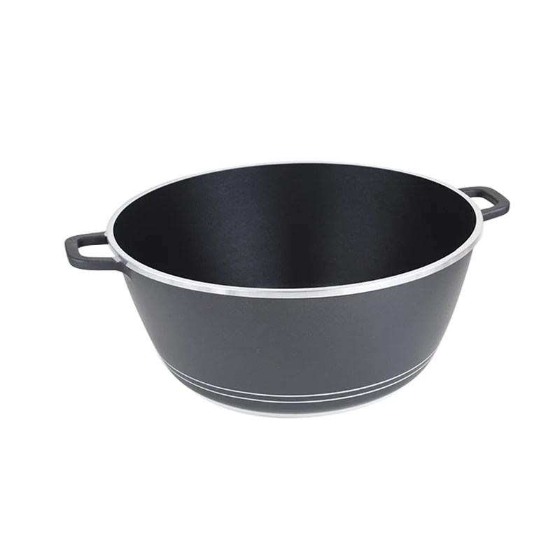 Black Colored Painting Pot Die Cast Aluminum Wok Casserole With Cover