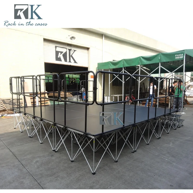 Outdoor stage concert event with folding risers stage system for sale