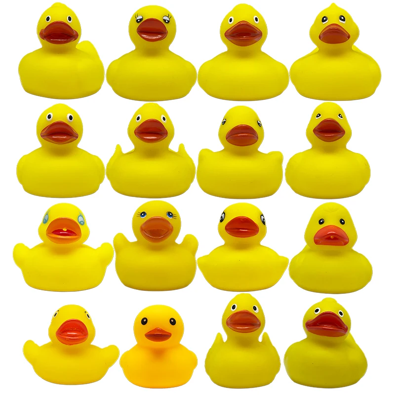 Wholesale Bulk Plastic 8 Types Custom Logo Plain 2 inch 5cm PVC Purple Pink Yellow Bathtub Squeaky Bath Duck Toys Rubber Duck