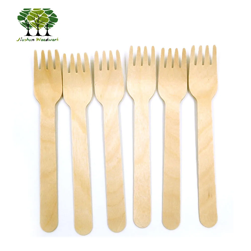 Biodegradable bulk birch wood spoon / forks / knives wooden cutlery