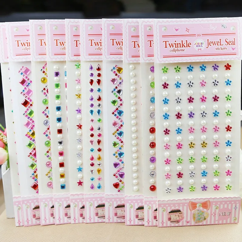 OEM Removable High Quality Colorful Cute Plastic Pearl  Shaped Sticker