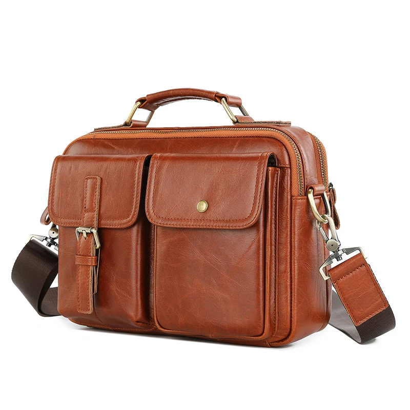 2024 Custom Luxury Genuine Leather Briefcases Bag For Business Men Handbag