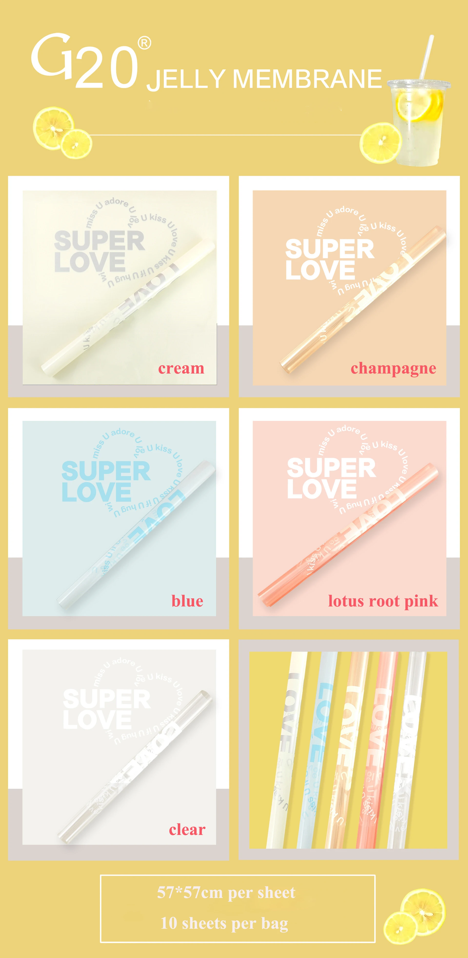 Yohpack Stock Wholesale Packaging Flower Paper Crystal Transparent Jelly Film Thickened Waterproof Cellophane