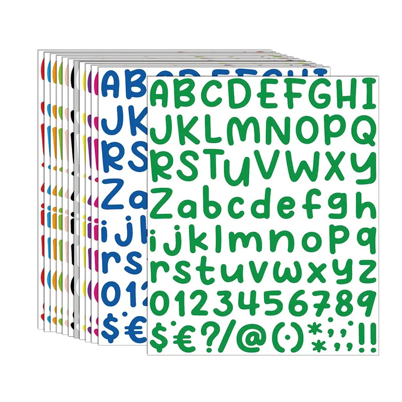 Self Adhesive Colorful Vinyl Letter Alphabet Numbers Stickers Decals for Sign Mailbox DIY Crafts Art Making Business