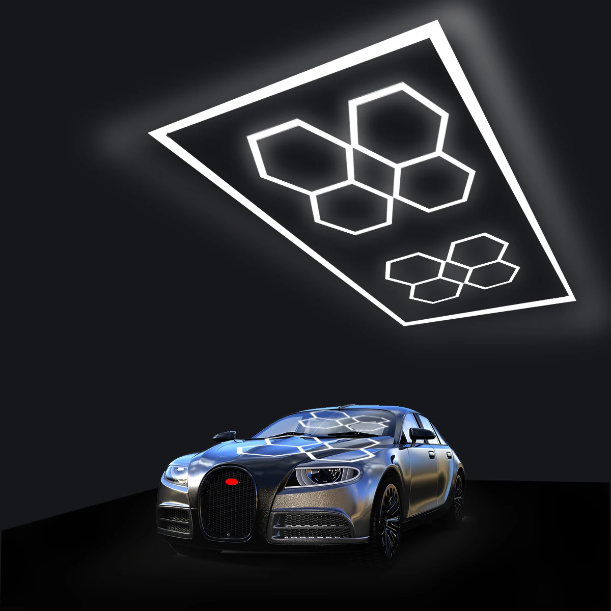 Hot Sale Hexagon Detailing Lights Garage Honeycomb Lamp Ceiling  Hexagonal Led Light For Car Showroom Auto Workshop