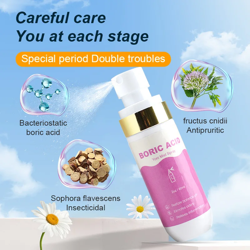 Private Label Yoni Spray Feminine Vaginal Care Remove Odor Women Cleaning Medical Boric Acid Yoni Mist Spray