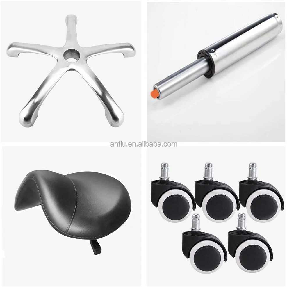 Ergonomic Black Adjustable Saddle Rolling Dental Stool Master Office Chair Barber Beauty Salon Saddle Stool