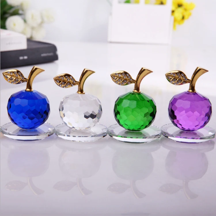 
Counter decoration ornaments crystal souvenirs crafts color Christmas Eve Christmas crystal apple 
