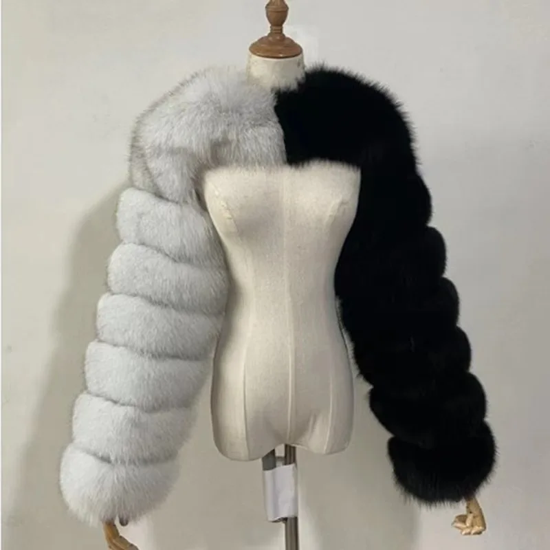 Custom Real Fox Fur Women Half Naked Fur Coat