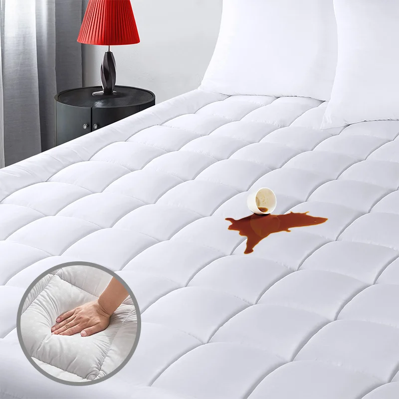 Custom full king size cubre colchon microfiber protector de colchon soft quilted bed sheet waterproof mattress protector cover