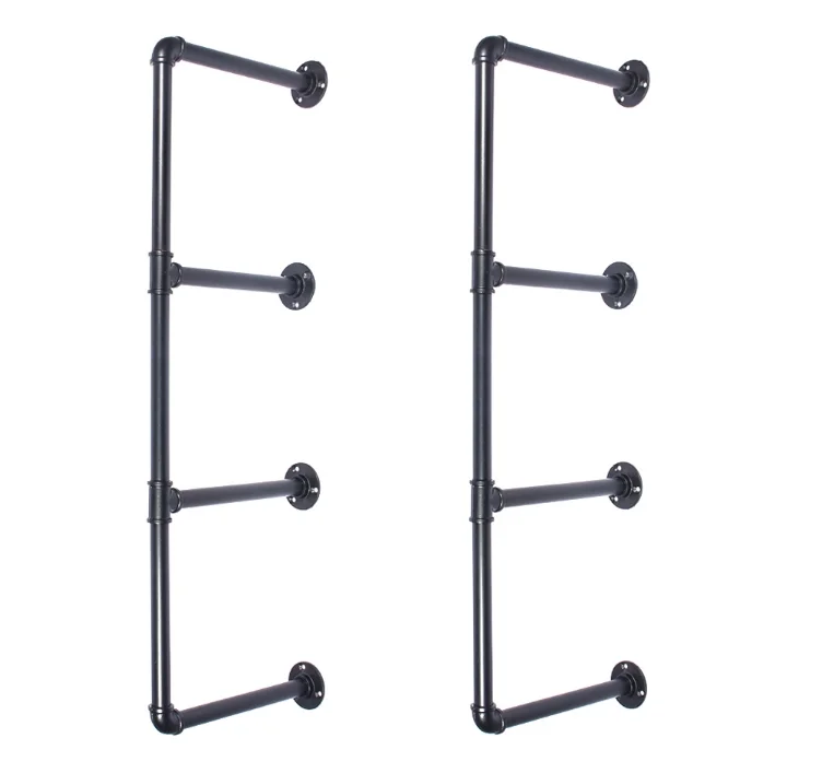 Vintage style iron wall mount durable  pipe book shelves