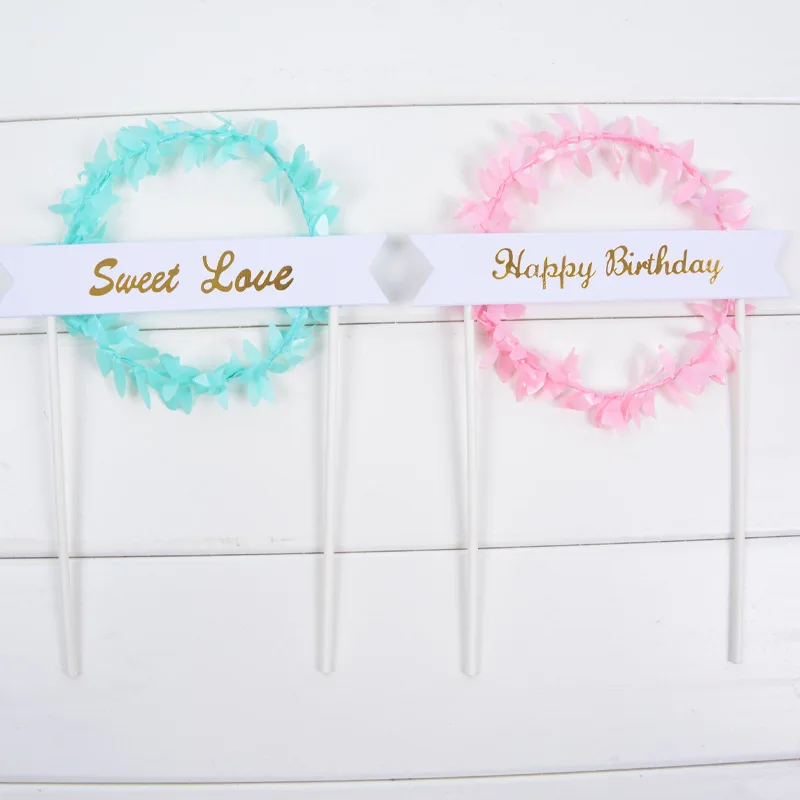 Kids happy valentines day wedding christmas acrylic happy birthday cake topper paper customised wholesale decoration