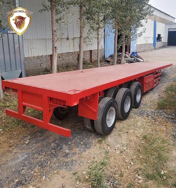 3 axle 20ft 40ft container used flatbed trailer