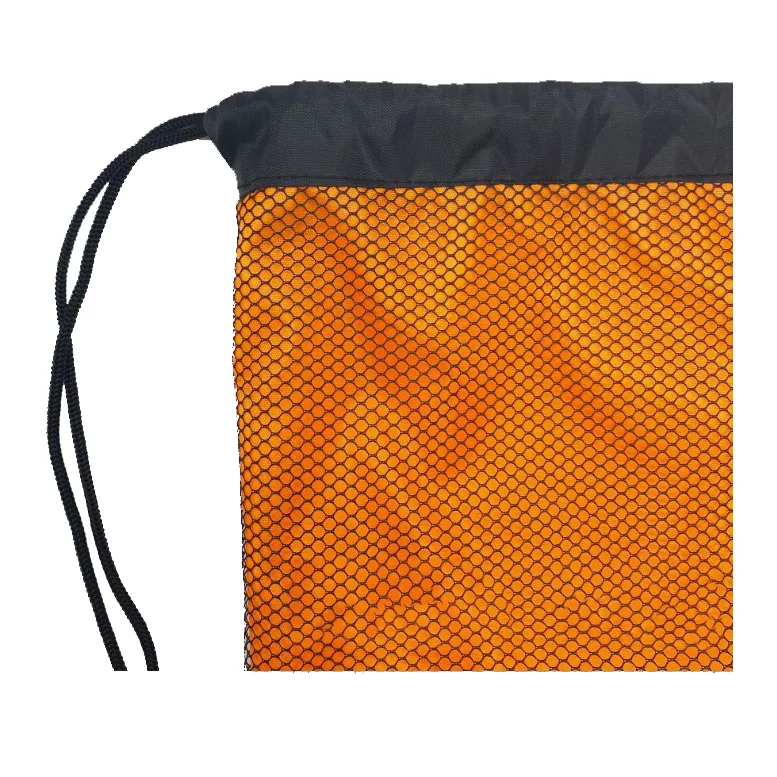New design custom promotional advertising basketball bag training 2 layers polyester mesh round bottom drawstring sack pack