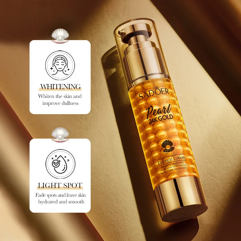 All English SADOER 24K Golden Pearl Collagen Whitening and Moisturizing essence Emulsion Softening and Moisturizing lotion 60g