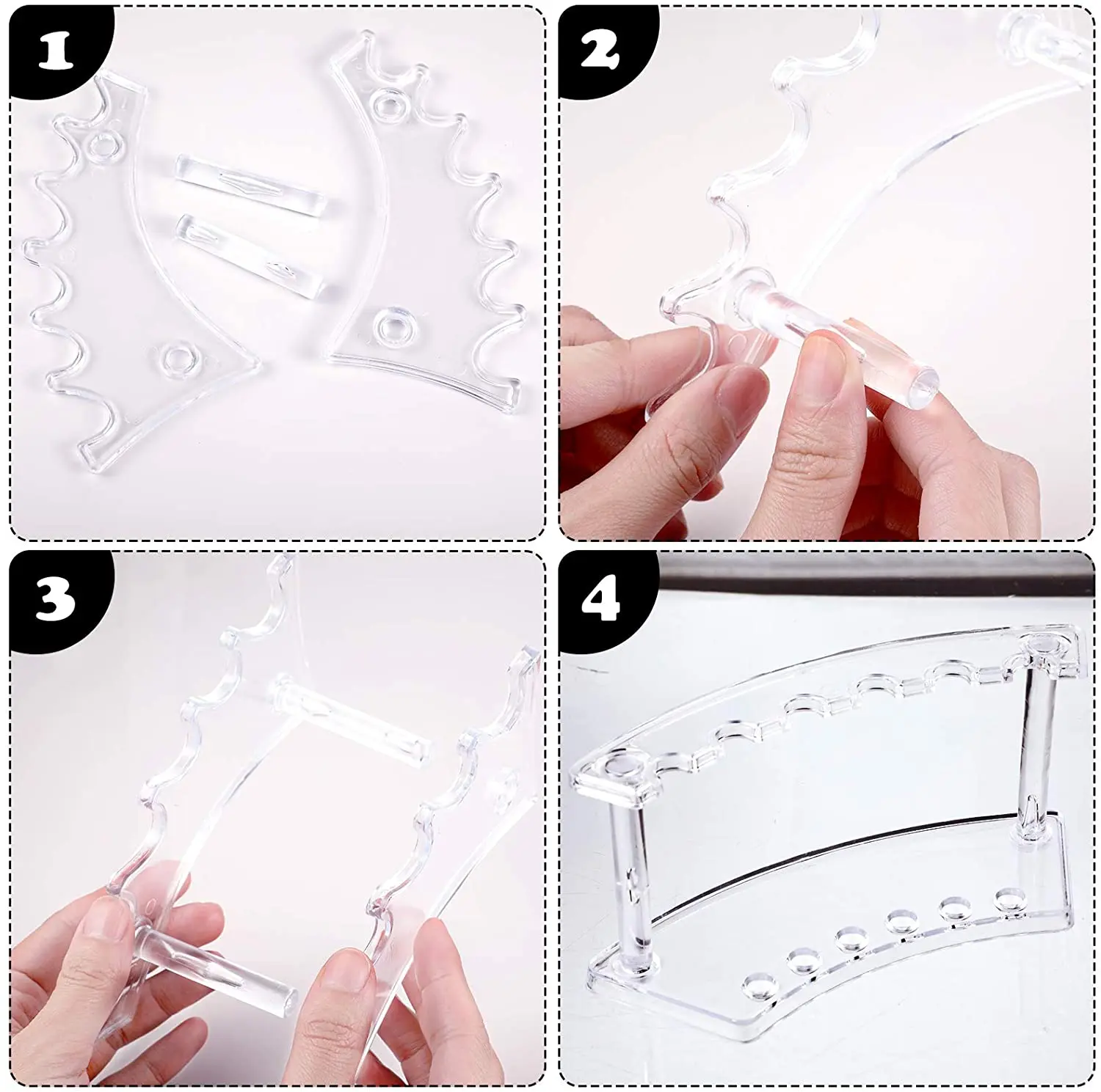 6-Slot 2 Kinds Vertical and Horizontal Pen Display Stand Rack Eyebrow Pen Stand Makeup Brush Rack Organizer