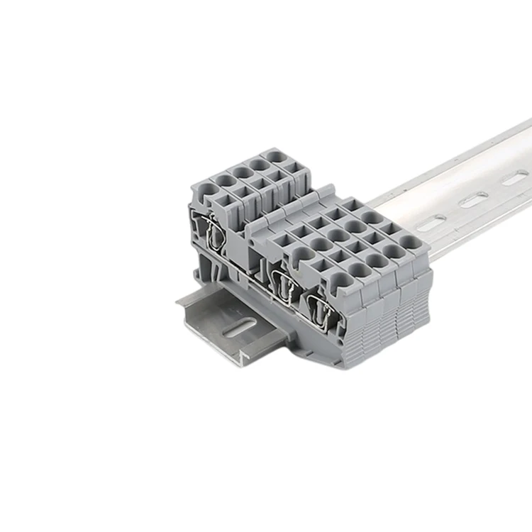 ST 4-TWIN 3 Conductor Multi Level Feed Through Installation Panel Mounted  Din Rail Multi Level Spring Cage Twin Terminal Block