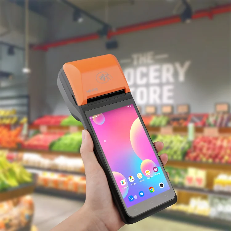 Android 12 ручной высококачественный терминал NFC 4G EFT POS с принтером 58 мм