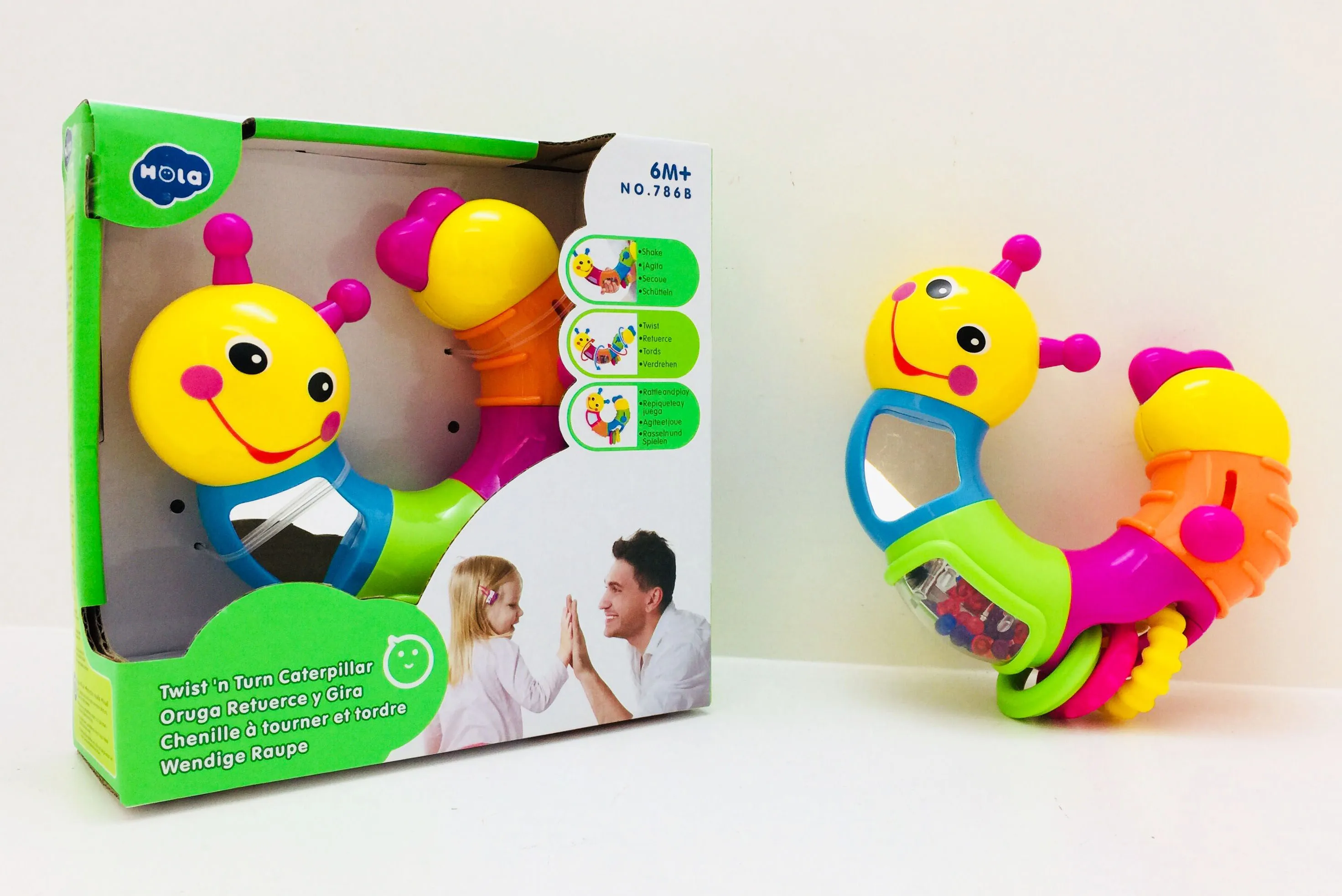 Factory Supply Baby Rattle Toys Bell Ring  Rattle for Kids Animal Sound Maker Plastic Lovely Bug Rattle Toy