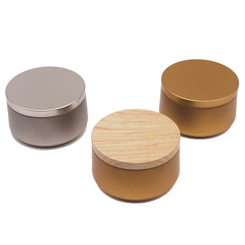 Wholesale 1oz 2oz 4oz 6oz 8oz 12oz Rose Gold Tins Round Decorative Gift Empty Tin Can Jars Aluminum Metal Candle Tins