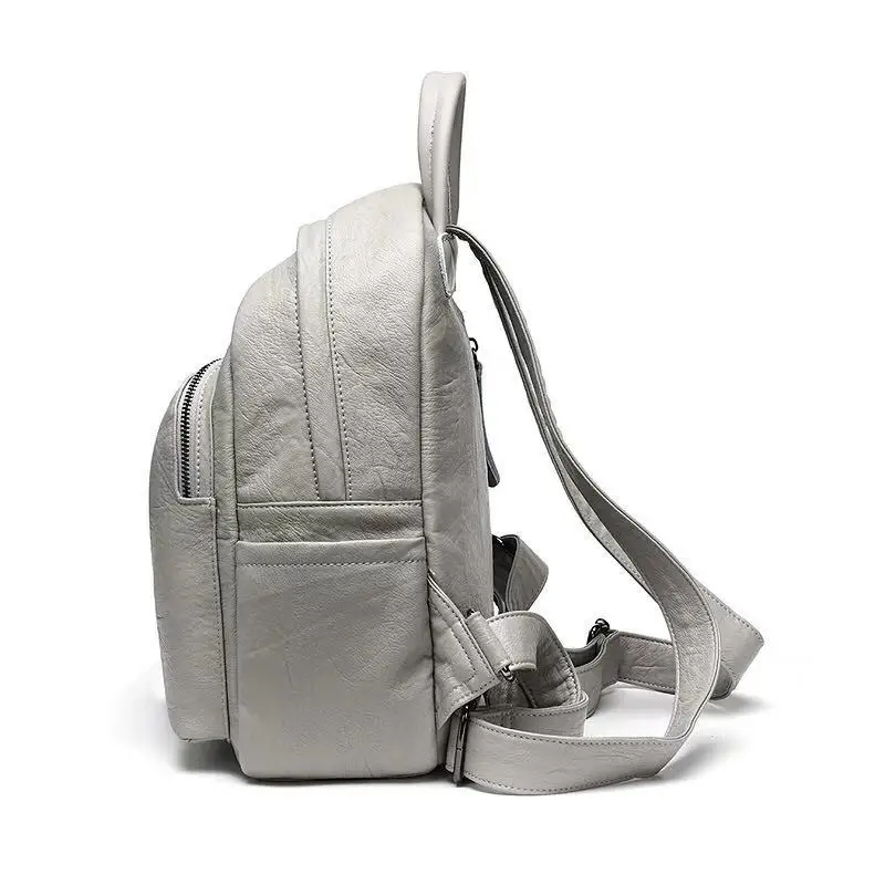 2023 new fashion pure color other women and girls PU leather backpack for daily use