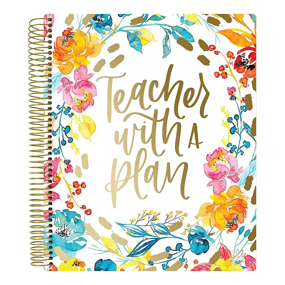 2023 New Custom School Classroom Record and Lesson Dairy Daily Weekly Monthly Journal Spiral Notebook Planner for Teacher