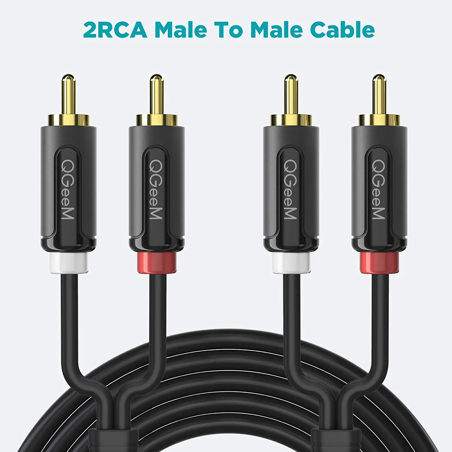 RCA Stereo Cable Double-Shielded for Headphones,Home System,iPods,iPhones,MP3 Players and More 2 RCA Audio Cable