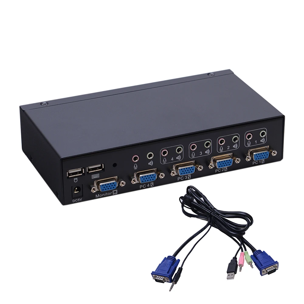 Factory Price USB Keyboard Interface 4 Port Desktop VGA KVM Switch