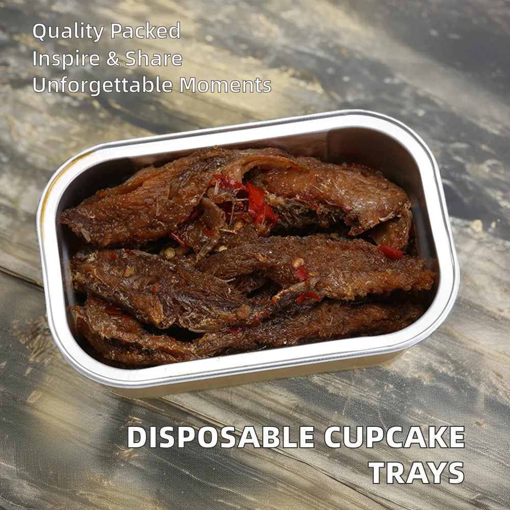 345ml Custom Disposable Aluminum Foil Container Lids 8011 Aluminum Foil Take-out Pan for Food Packaging Printed Design