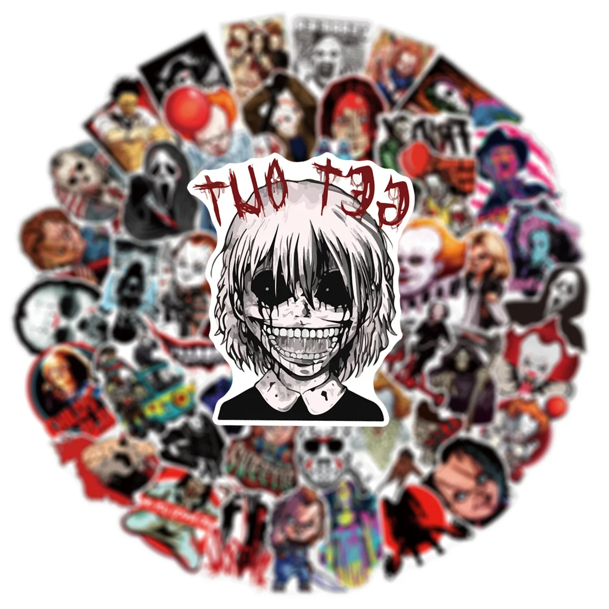 50PCS USA horror movie sticker graffiti halloween animatronics horror for teens skeleton art sticker