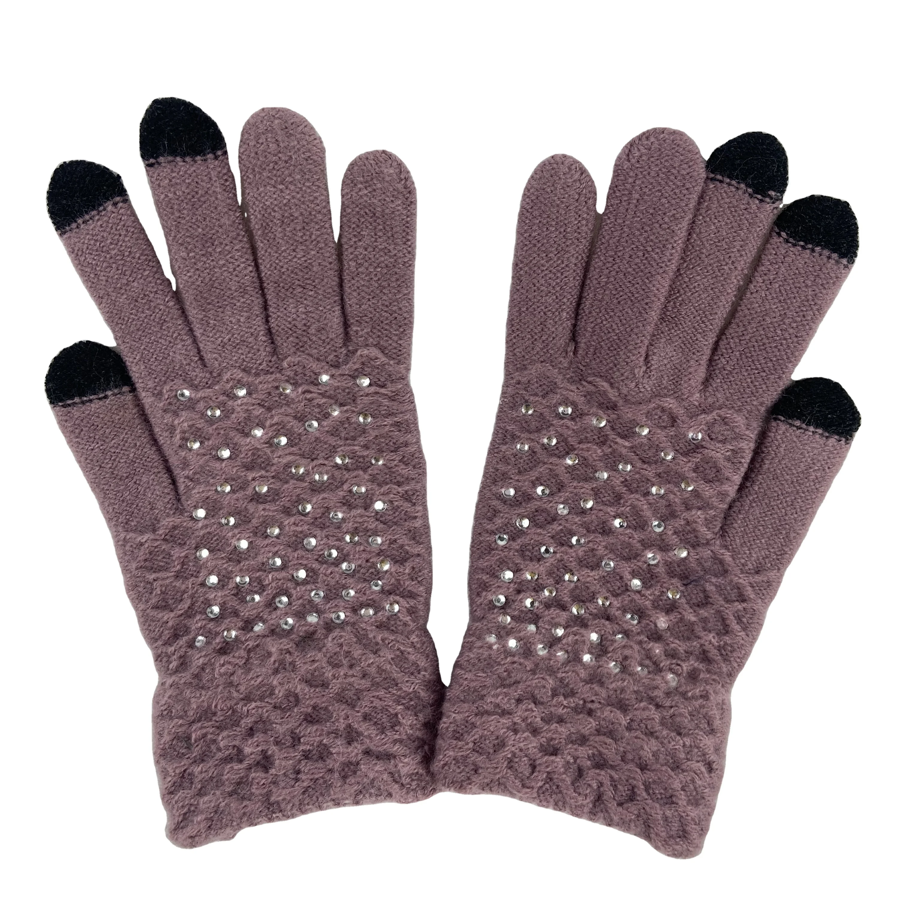 2021 теплые вязаные оригинальные Акриловые Алмазные Блестки зимние Волшебные варежки для сенсорного экрана для женщин
