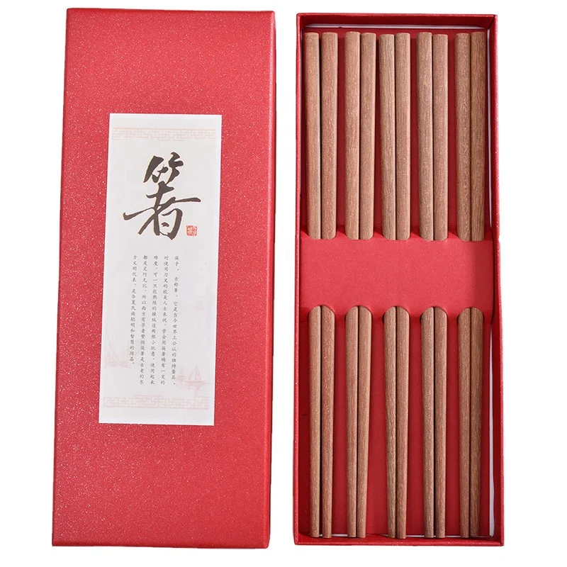 High-grade Chopsticks Japanese Korean Chinese Style Sushi 5 Pairs Gift Set Bamboo Reusable Chopsticks with Case