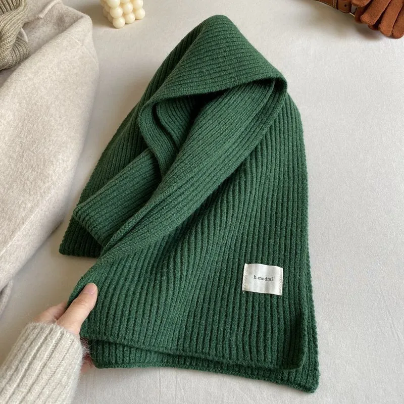 Wholesale Winter Warm High Quality Women Men Scarf Knitting Knit Scarves Stripe Thick Solid Scarf