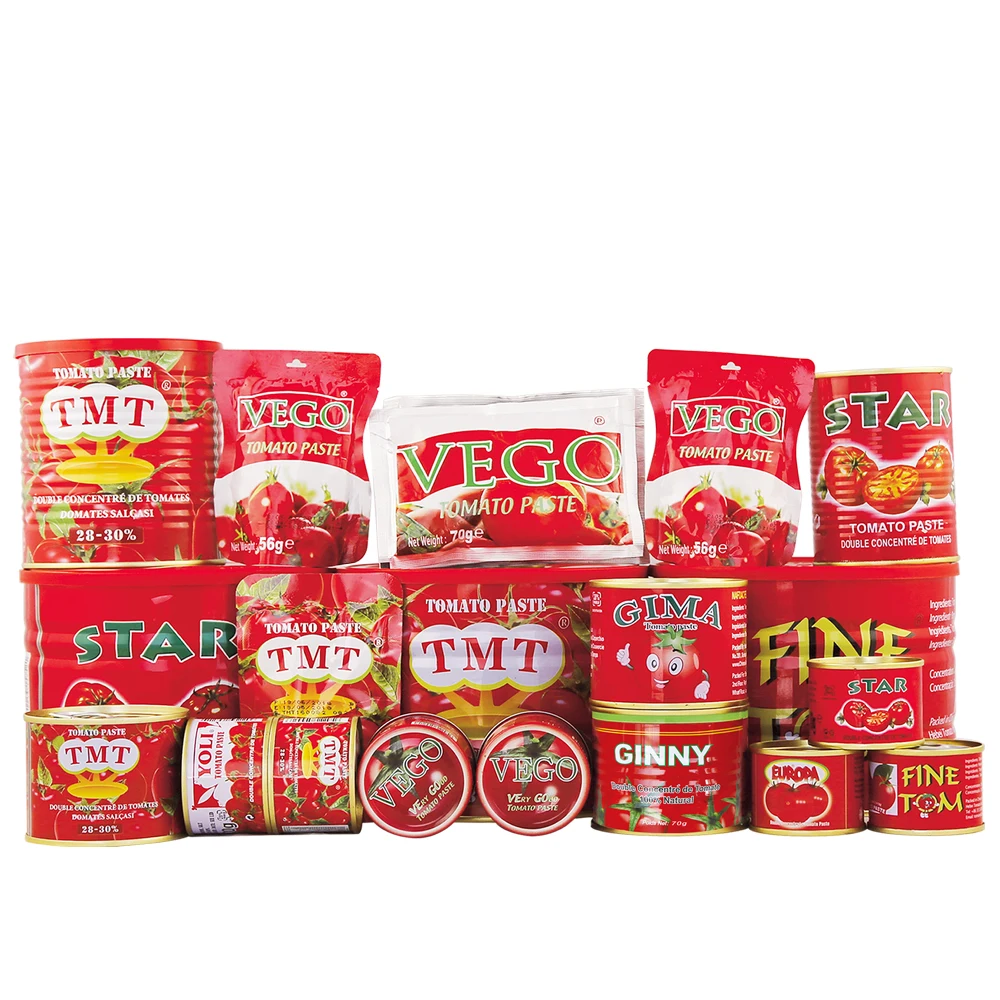 Canned Tomato Paste Brix 28%-30% /36%-38% Ketchup Tomato Paste in Drum/Can Factory Price